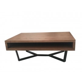 Mesa de Centro con Repisa Contemporánea Tecam Ayax tabaco-ComercializadoraZeus- 1051344355