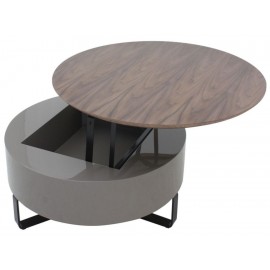 Mesa Lateral con Extensión Adwin Ziben Gris con café-ComercializadoraZeus- 1046473520