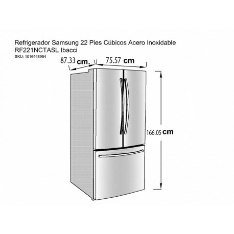 Samsung RF221NCTASL Ibacci Refrigerador 22 Pies Cúbicos Acero Inoxi...