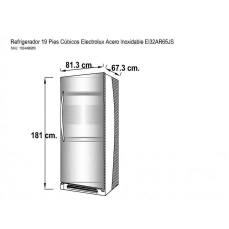 Refrigerador Electrolux 19 pies cúbicos acero EI32AR65JS-ComercializadoraZeus- 1024498260