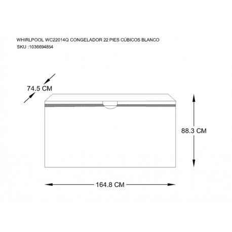 Whirlpool WC22014Q Congelador 22 Pies Cúbicos Blanco-ComercializadoraZeus- 1036694854