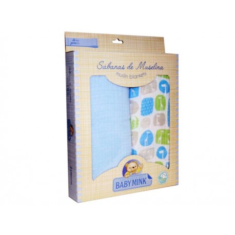 Baby Mink Sabanas Muselina Azul Azul-ComercializadoraZeus- 1048966043