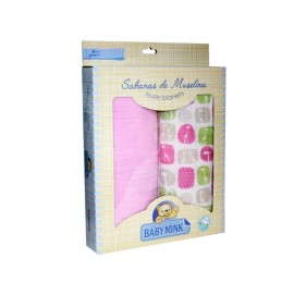 Baby Mink Sábanas Muselina Rosa-ComercializadoraZeus- 1048966035