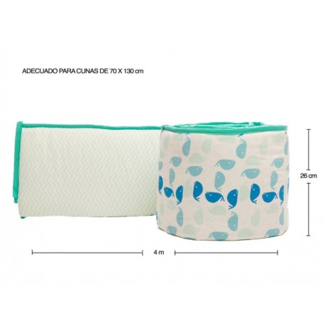 Nap Bumper Ballena Protector para Cuna 70 x 130 Azul-ComercializadoraZeus- 1048097223