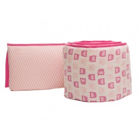 Nap Bumper Búhos Protector para Cuna 70 X 130 Rosa-ComercializadoraZeus- 1048092019