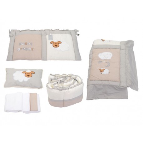 Juego de Cuna 95 x 140 Welsh Sleep y Lambs gris claro-ComercializadoraZeus- 1035197351