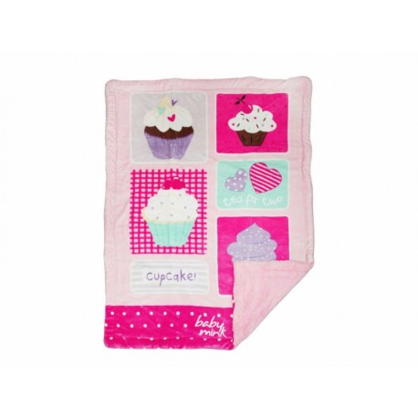 Baby Mink Cobertor Conformink Plus Cupcake Rosa-ComercializadoraZeus- 1051895289