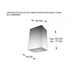 Campana de isla Faber 60 cm 110.0324.618-ComercializadoraZeus- 1042659092