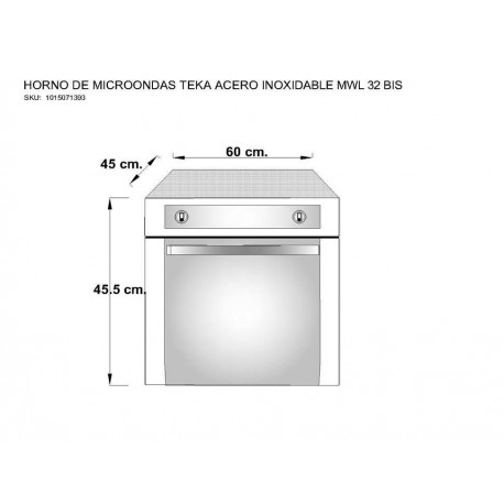 Horno eléctrico Teka 60 centímetros acero MWL 32 BIS-Comercializado