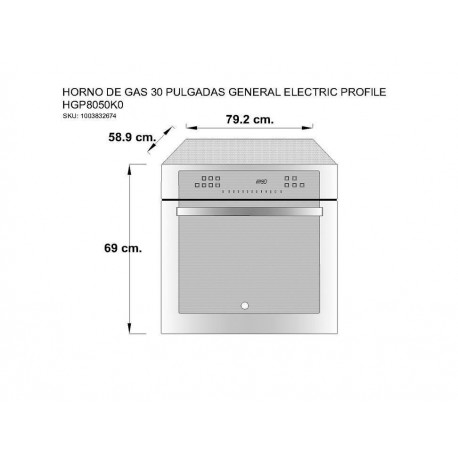 Horno de gas General Electric Profile HGP8050K0 acero-Comercializad