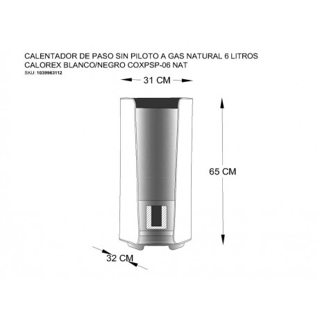 Calorex Calentador de Gas Natural 6 Litros Blanco-ComercializadoraZeus- 1039963112