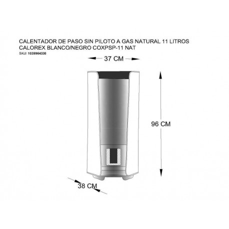 Calentador de Gas Natural Calorex 11 Litros COXPSP 11 Blanco-ComercializadoraZeus- 1039964330
