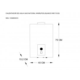 Whirlpool WK71312Q Calentador de Gas Natural 2 Servicios Blanco-ComercializadoraZeus- 1032933315