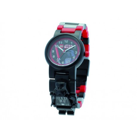 LEGO 8020417 Niño (Familia o Colección) 3 manecillas, diseño de Darth Vader Caucho (Estilo del Extensible) Rojo Negra-Comerciali