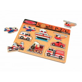 Melissa & Doug Rompecabezas de Vehículos con Sonidos-ComercializadoraZeus- 1027096341