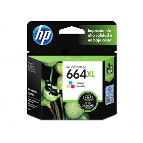 Cartucho HP Tinta 664XL Tricolor-ComercializadoraZeus- 1045892677