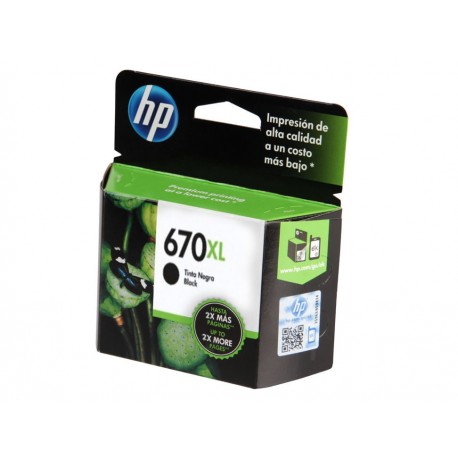 Cartucho HP Tinta 670XL Negro-ComercializadoraZeus- 1009908869