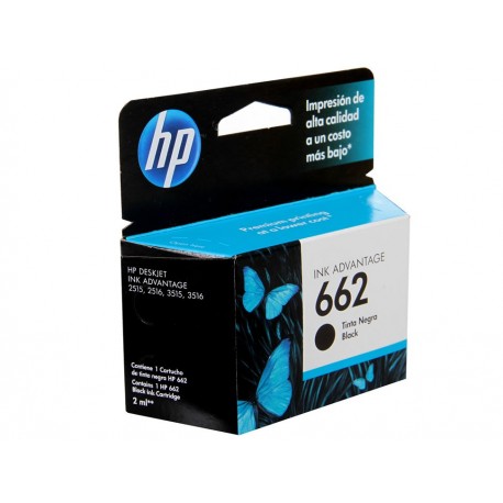 Cartucho HP Tinta 662 Negro-ComercializadoraZeus- 1009734992