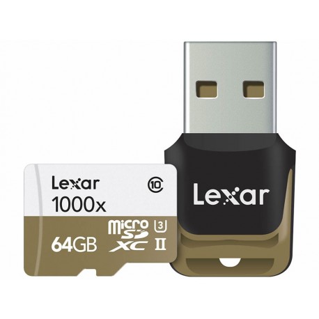 Lexar Memoria MicroSD 64 GB 1000X con USB-ComercializadoraZeus- 1043697095