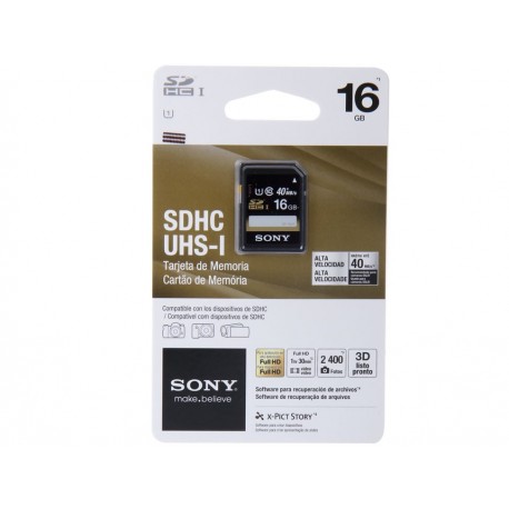 Sony Memoria SD 16Gb Clase 10-ComercializadoraZeus- 1019659310