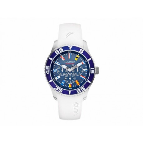 Nautica NST 07 Flags A12629G Reloj para Caballero Color Blanco-ComercializadoraZeus- 1010560809