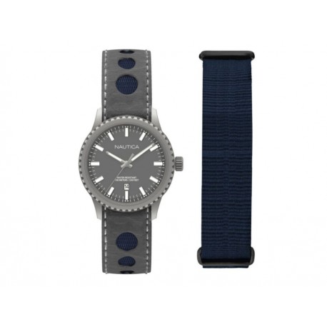 Nautica NMS 02 Date Box Set NAD14532G Reloj para Caballero Color Gris-ComercializadoraZeus- 1050766876