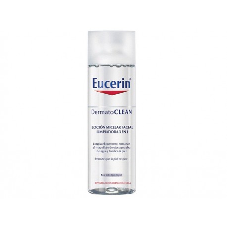 Loción micelar facial limpiadora Eucerin DermatoClean 200 ml-ComercializadoraZeus- 1000247258