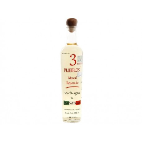 Mezcal 3 Pueblos Reposado México 750 ml-ComercializadoraZeus- 1022686999