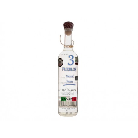 Mezcal 3 Pueblos Blanco México 750 ml-ComercializadoraZeus- 1022686433